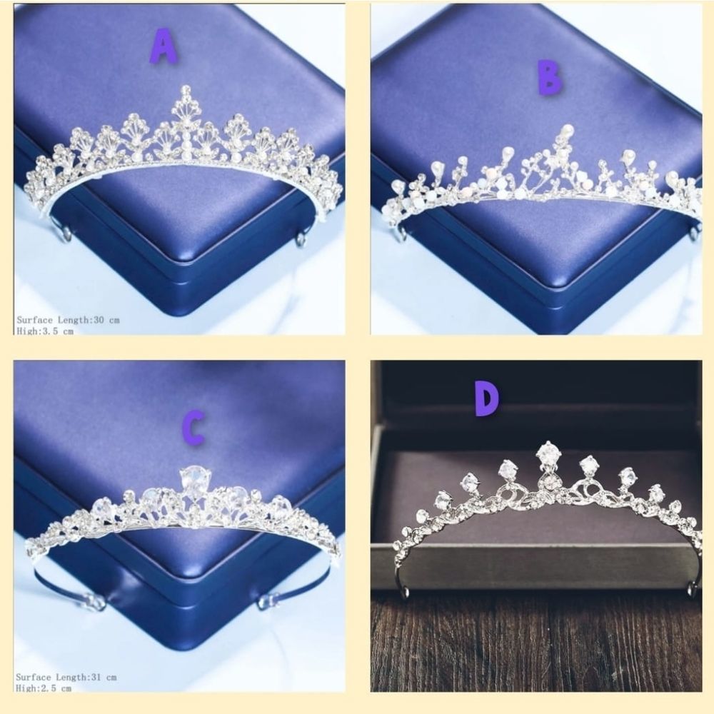 Silver Color Crystal Rhinestone Crown and Tiara We
